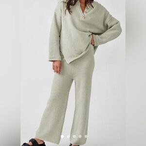 Free People Beach Hailee Sweater Knit Set in Sage Green- Medium